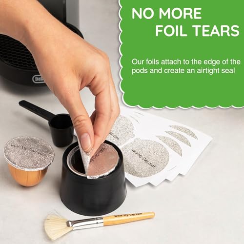 My-Cap 200 Foil Seals for Nespresso Vertuo Pods - Foil Lids to Reuse Nespresso VertuoLine Capsules - Aluminum Lids Seals Foil - Reuse your Nespresso Coffee Capsules (Pack of 200) - Image 5