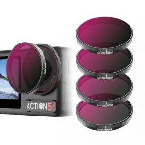 ND Filter for DJI Osmo Action 5 Pro Action 4 3, 4-Pack ND8PL ND16PL ND32L ND64PL Snap On Lens Filters Set Polarizing Neutral Density Accessories