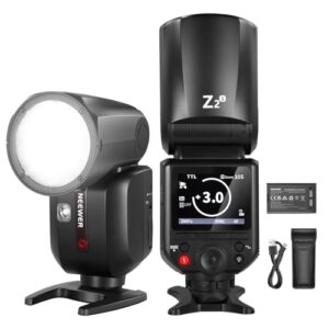 NEEWER Z2-S 2.4G TTL Round Head Flash Speedlite Compatible with Sony, 76Ws 1/8000s HSS Flash with Upgraded UI, 2 Modeling Lamps, TTL/M Quick TCM Switch, 7.2V/3000mAh Battery, 600 Full Power Flash