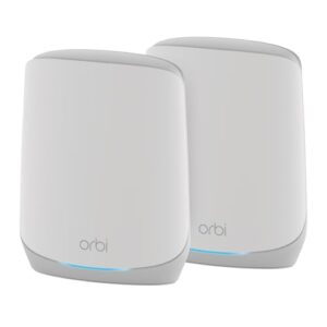 NETGEAR Orbi Whole Home Tri-Band WiFi 6 Mesh Network System (RBK752P) – Router with 1 Satellite Extender, Security Features, Coverage up to 5,000 sq. ft., 75 Devices, AX5200 802.11ax (Up to 5.2Gbps)