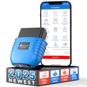 NEXAS NexLINK Bluetooth OBD2 Scanner for Car – Check Engine Light Code Reader with Live Data & Performance Test, Wireless Diagnostic Scan Tool with Resets for All US Vehicles, Works with iOS/Android