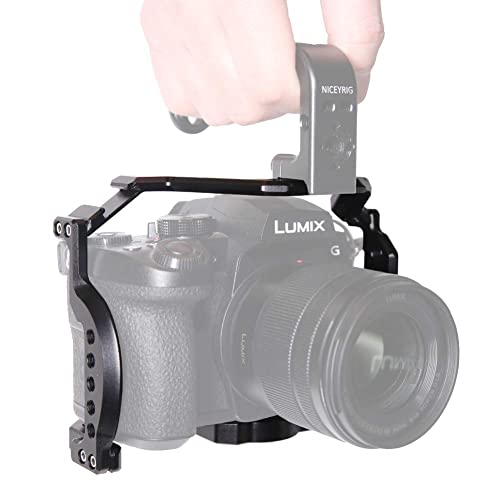 NICEYRIG Cage for Panasonic Lumix G95 G85, Form-Fitting Camera Cage with NATO Rail Cold Shoe - 407 - Image 3