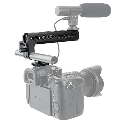 NICEYRIG Hot Shoe Top Handle Grip DSLR Camera Handgrip with 15mm Rod Clamp, Cold Shoe Mounts Applicable for Panasonic Lumix GH5/G9/G95/G85, Sony A6600/A6100/A6400/A6500-192 - Image 8