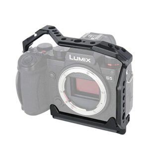 NICEYRIG S5 Streamline Cage for Panasonic Lumix S5 / G9 II Mirrorless Camera with 3/8 1/4 Thread NATO Rail Cold Shoe – 406