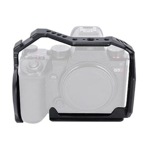 NICEYRIG Streamline Cage for Panasonic Lumix S5 IIX, S5 II, S5, G9 II Mirrorless Camera Integrated with Quick Release Plate for ARCA-Swiss Standard – 547