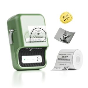 NIIMBOT B21 Label Maker, Portable Bluetooth Label Printer for Small Business, Sticker Maker with Tape for Gift Barcode, Clothing, Retail, Bakery, Mailing, Candles, Jewelry, Craft Organizing,Green