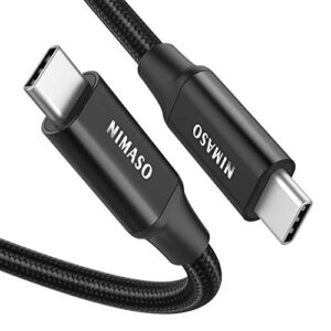 NIMASO USB C 3.1 Gen 2 Cable 10Gbps Data Transfer, 4K Video Output Monitor Cable100W PD Fast Charging for iPhone 16, MacBook, Huawei Matebook, iPad Pro 2020, Chromebook, KYY, Dell, LG, ARZOPA