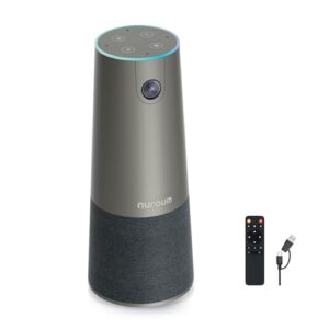 NUROUM C46 4K Video Conference Webcam, 8MP CMOS/AI Auto-Framing/5x Zoom, Conference Room Camera with Noise Cancelling Microphone&Speaker, 16ft Voice Pickup for PC/Laptop Zoom/Teams
