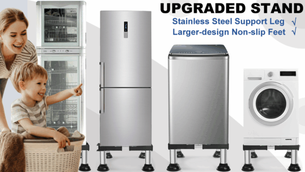 Nefish Mini Fridge Stand Height 7"-8.4" Adjustable Washer and Dryer Stand with 4 Strong Feet Heavy Duty Washing Machine Stand Base Laundry Pedestal Universal Platform for Home 16-24 Inch Appliance - Image 8