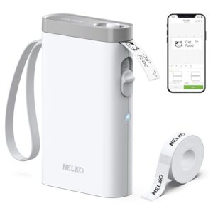 Nelko Label Maker Machine with Tape, P21 Bluetooth Label Printer, Wireless Mini Label Makers with Multiple Templates for Organizing Office Home, White