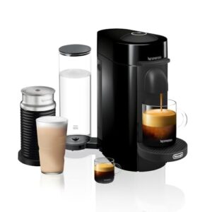 Nespresso VertuoPlus Coffee and Espresso Machine by De’Longhi with Milk Frother, Ink Black