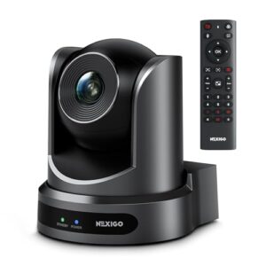 NexiGo Conference Room PTZ Camera System with 10X Optical Zoom, Remote Control, USB Output & Autofocus for Live Streaming, Meetings, Church Services, Education, for OBS/Zoom/Skype | Easy Setup