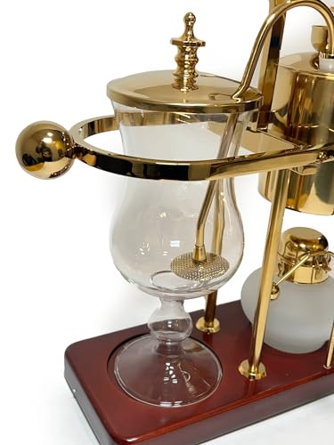 Nispira Belgium Royal Family Balance Syphon Unique Gravity Vintage Coffee Maker Vacuum Brewing System Gold 500 ml - Image 5