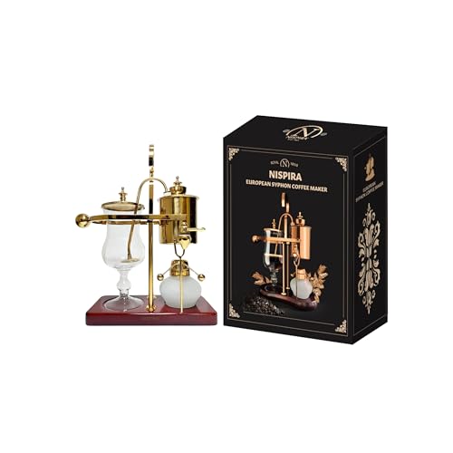 Nispira Belgium Royal Family Balance Syphon Unique Gravity Vintage Coffee Maker Vacuum Brewing System Gold 500 ml - Image 2