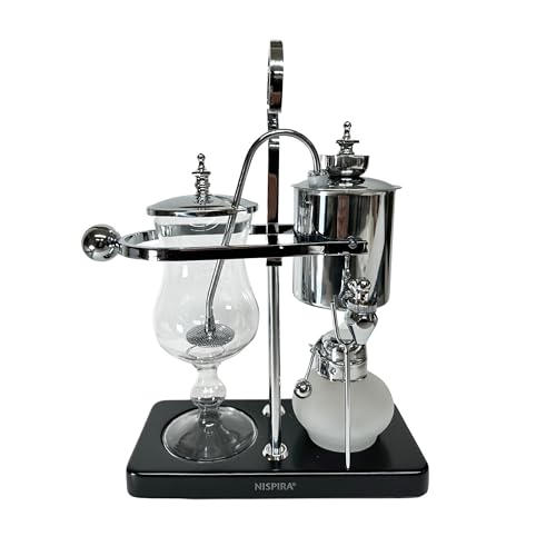 Nispira Belgium Royal Family Balance Syphon Unique Gravity Vintage Coffee Maker Vacuum Brewing System Silver 500 ml - Image 4