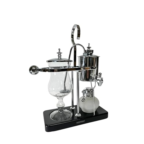 Nispira Belgium Royal Family Balance Syphon Unique Gravity Vintage Coffee Maker Vacuum Brewing System Silver 500 ml - Image 5