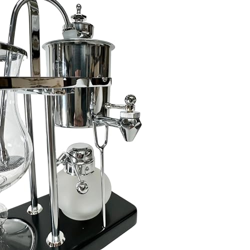 Nispira Belgium Royal Family Balance Syphon Unique Gravity Vintage Coffee Maker Vacuum Brewing System Silver 500 ml - Image 7