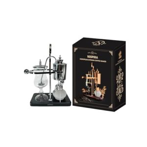 Nispira Belgium Royal Family Balance Syphon Unique Gravity Vintage Coffee Maker Vacuum Brewing System Silver 500 ml