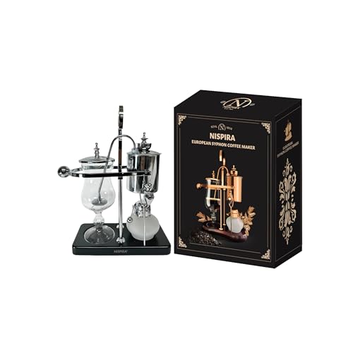 Nispira Belgium Royal Family Balance Syphon Unique Gravity Vintage Coffee Maker Vacuum Brewing System Silver 500 ml - Image 2