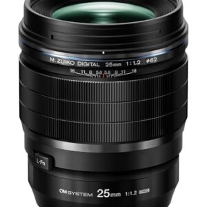 OM SYSTEM Olympus M.Zuiko Digital ED 25mm F1.2 PRO for Micro Four Thirds System Camera, Ultra Bright F1.2 Lens, Weather Sealed Design, MF Clutch, L-Fn Button
