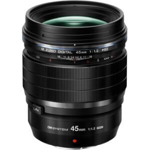 OM SYSTEM Olympus M.Zuiko Digital ED 45mm F1.2 PRO for Micro Four Thirds System Camera, Ultra Bright F1.2 Lens, Weather Sealed Design, MF Clutch, L-Fn Button