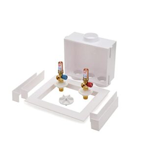 Oatey 38569 Quadtro Washing Machine Outlet Box, Hammer Arrestors, 1/4 Turn, Copper