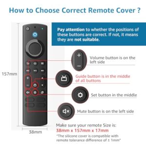 (4 Pack) OneBom 6.2″ Silicone Remote Cover for Firestick 4K Max (2nd)/Insignia/Pioneer/Omni (QLED) Series Alexa Voice Remote Enhanced w/, Protective Case with Same Color Lanyard, Glow in The Dark