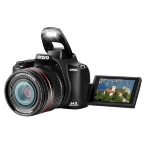 Ordro 4K Optical Zoom Camera for Photography, 64MP Vlogging Camera for YouTube 30X Digital Zoom 1080P 60FPS AF/MF,Point and Shoot Camera for Beginner (Black)