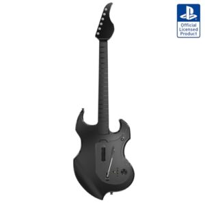 PDP RIFFMASTER Wireless Guitar Controller for PlayStation 5 and PlayStation 4, PS5/PS4, Rock Band 4, Fortnite Festival, Audio Jack, Rechargeable Battery, Officially Licensed by Sony – Black