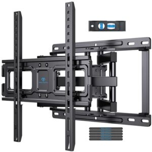 PERLESMITH TV Wall Mount Full Motion for 32-65 Inch Flat Curved Screen TVs, Mount with Swivels Tilts Extension Dual Articulating Bracket Arms Supports TV up to 99 lbs Max VESA 400×400, PSMFK9
