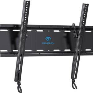 PERLESMITH Tilting TV Wall Mount Bracket Low Profile for Most 23-60 inch LED LCD OLED, Plasma Flat Screen TVs with VESA 400x400mm Weight up to 115lbs, Fits 16″ Wood Stud