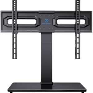 PERLESMITH Universal Swivel TV Stand Mount for 37-80 Inch LCD OLED Flat/Curved Screen TVs-Height Adjustable Table Top TV Stand/Base with Wire Management,VESA 600x400mm up to 99lbs,PSTVS35