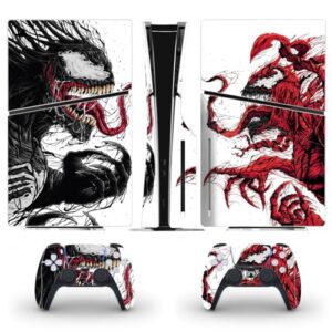 PEYANZ Skin Compatible with PS5 Slim Console(Disk Edition) and Controllers Vinyl Sticker, Durable, Scratch Resistant, Bubble-Free