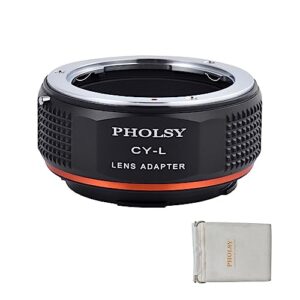 PHOLSY Lens Mount Adapter CY to L Compatible with Contax/Yashica CY Mount Lens to Leica L Mount Camera Body Compatible with Leica SL2, SL2-S, CL, TL2, Lumix S5, S1, BS1H, Sigma fp, fp L