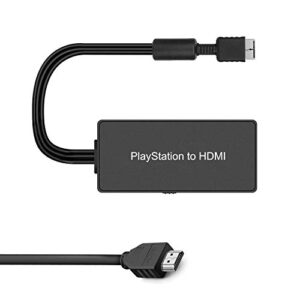 PS2 to HDMI Adapter HD-Link Cable for PS2 Converter Support 4:3/16:9 Switch, Works for PlayStation 1/PlayStation 2 and PS3. PS1 Adapter Converter with S-Video Singal