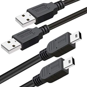 PS3 Controller Charger Cord, 【2 Pack 10ft】 PS3 Charger Cable for Sony PlayStation 3 Controller DualShock 3 PS Slim PS Move Wireless Game Remote,Long Mini USB Cable Charging Data Wire 10 ft