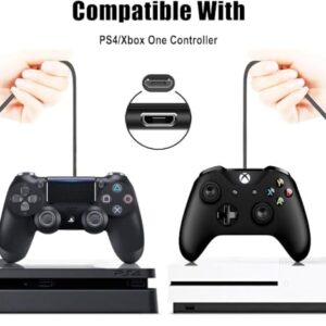 PS4 Controller Charger Cable 3 Pack 10ft Micro USB Charger Cord for Amazon Fire TV Stick PlayStation-4,Slim/Pro,Dualshock 4 Xbox One S/X Controller, for Roku Streaming Stick Old Kindle Tablet
