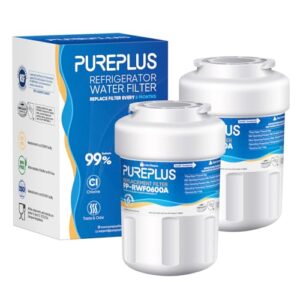 PUREPLUS Replacement for MWF®, SmartWater® MWFP, MWFA, GWF, HDX FMG-1, WFC1201, GSE25GSHECSS, RWF1060, PC75009, Kenmore® 9991 Refrigerator Water Filter, 2 Pack