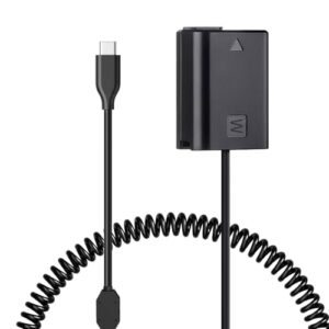 PW20 DC Coupler Replace ACK-PW20 ACPower Adapter USB C to NP-FW50 Dummy Battery with Coild PD Cord Compatible withSony A6400/A6000/A5100/A7 II/A7R II/A5000/ A6300/A6100/ ZVE10/ RX10IV…
