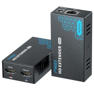 PWAY HDMI Extender 500ft Over Single Cat5e/6, One to Multiple Monitors by Gigabit Ethernet Switch, Full HD 1080P@60Hz Video Extended