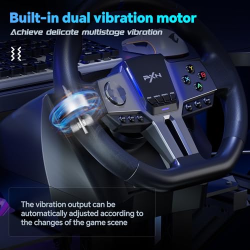 PXN PC Steering Wheel, V9 GEN2 Universal Usb Car Sim 270/900 Degree Race Steering Wheel with 3-Pedals and Shifter Bundle for PC, Xbox One, Xbox Series X/S, PS4, PS3 - Image 5