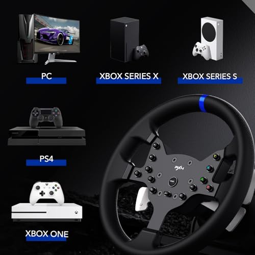 PXN V99 PC Racing Wheel, Real Force Feedback Steering Wheel with Pedals and Shifter, Detachable 270/900 Degree Race Steering Wheel Simulator for PC, Xbox One, Xbox Series X/S, PS4 - Image 3