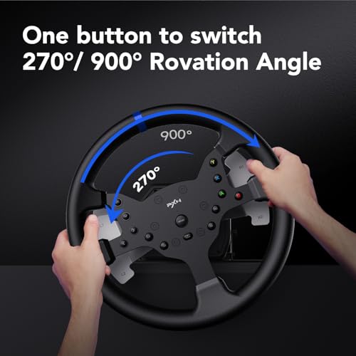 PXN V99 PC Racing Wheel, Real Force Feedback Steering Wheel with Pedals and Shifter, Detachable 270/900 Degree Race Steering Wheel Simulator for PC, Xbox One, Xbox Series X/S, PS4 - Image 7