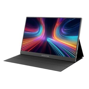 Packard Bell 15.6″ Portable FHD 1080P Monitor – Ultra-Slim IPS Display with USB-C & HDMI, Smart Cover & Speakers, HDR, Plug & Play – Ideal External Monitor for Laptop, PC, Phone, and Mac