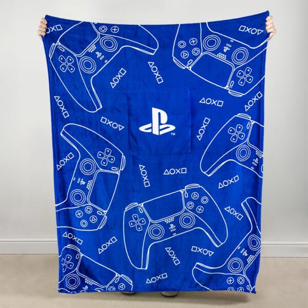 Paladone PlayStation 2-in-1 Cushion Blanket - Officially Licensed Travel Blanket, Foldable Soft Fluffy Throw, Compact Design for Gaming Room or Bedroom Decor - Image 4