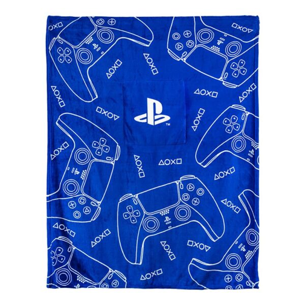 Paladone PlayStation 2-in-1 Cushion Blanket - Officially Licensed Travel Blanket, Foldable Soft Fluffy Throw, Compact Design for Gaming Room or Bedroom Decor - Image 6