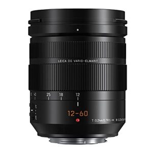 Panasonic LUMIX Professional 12-60mm Camera Lens, Leica DG Vario-ELMARIT, F2.8-4.0 ASPH, Dual I.S. 2.0 with Power O.I.S, Mirrorless Micro Four Thirds, H-ES12060 (Black)
