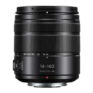 Panasonic Lumix G Vario 14-140mm Telephoto Zoom Lens with F3.5-5.6 II ASPH, Mirrorless Micro Four Thirds Mount and Power O.I.S. – H-FSA14140 (Upgraded USA Black)