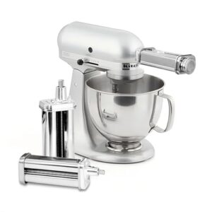 Pasta Maker Attachment for KitchenAid Stand Mixer, 3 Pieces Pasta Roller Attachments, Full Body Stainless Steel and Heavy Duty, Homemade Spaghetti, Fettucine and Lasagne
