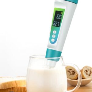 Pawfly Digital pH Meter for Food High Accuracy pH Tester for Sourdough and Bread, Food pH Meter for Fermentation pH Test Pen for Fermenting, Sausage, Canning, Meat, Cheese and Water